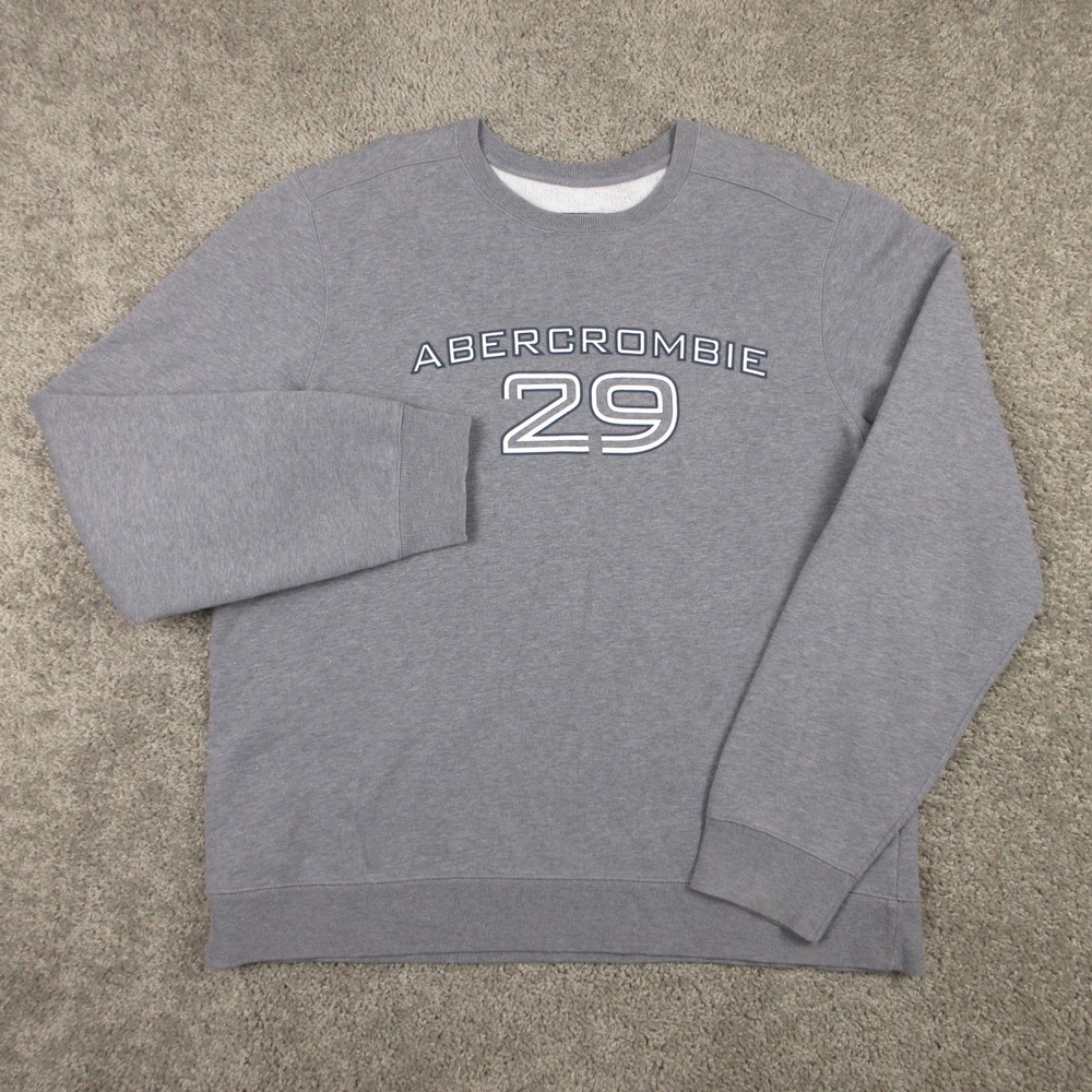 Vintage Abercrombie Sweater Mens XL Gray Gym Issue Crewneck Sweatshirt Pullover